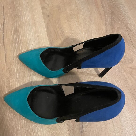 Bershka Two-Tone Blue & Teal Suede Heels – Size 7 (Used, Excellent Condition) - Picture 8 of 8